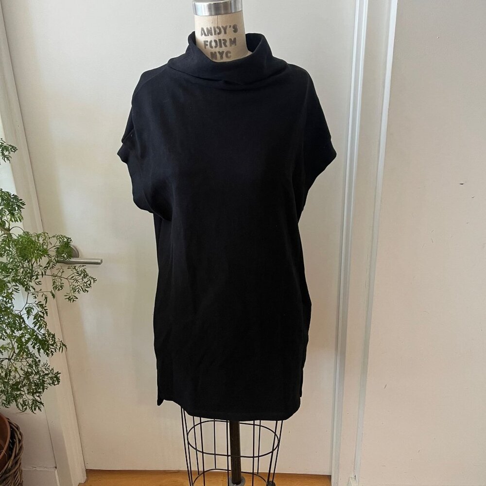JAMES PERSE Funnel‎ Neck Black Cotton Dress Size 1 (Small)
